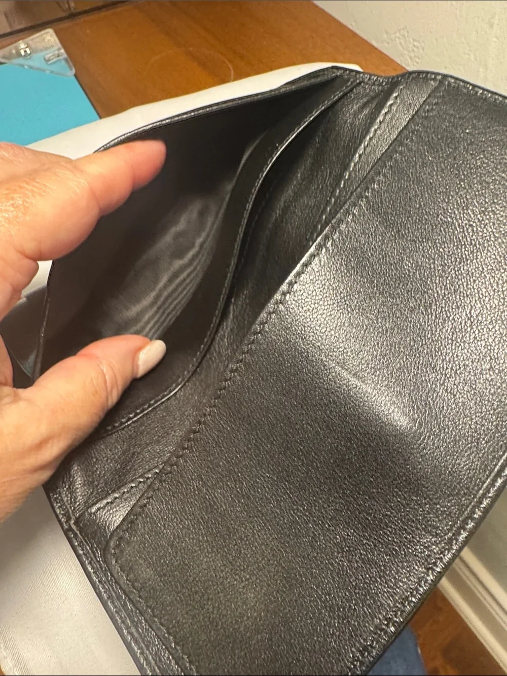 Gucci Bamboo detail Black Leather Wallet EUC
